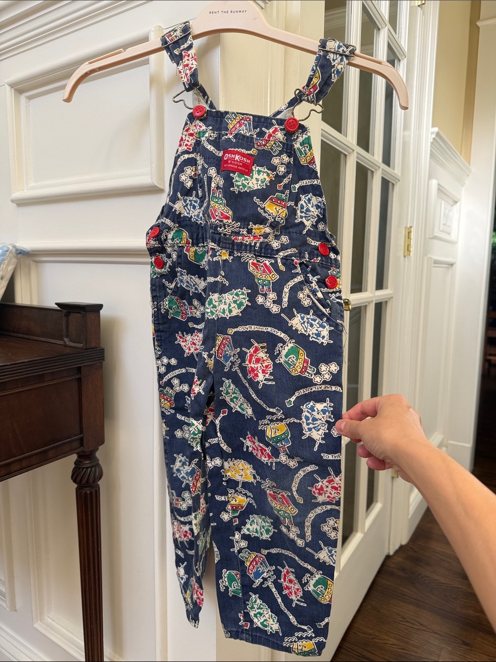 OshKosh B'gosh Navy Printed Kids Overalls Dress